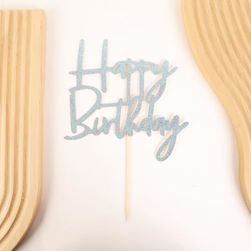 Happy Birthday Cake Topper (Sky Blue)