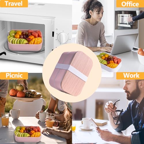 Bento Box with Lunch Bag Microwavable All (Pink)