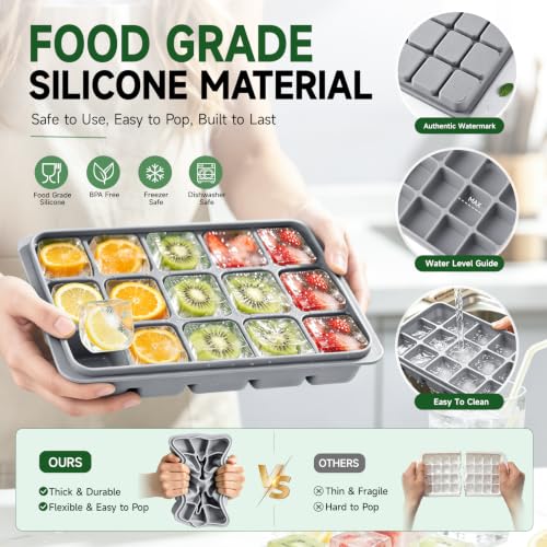 Ice Cube Trays Set of 2 (Snow Gray)