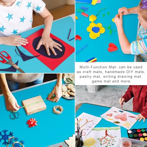 2 Pack Extra Large Silicone Mats for Crafts (02-green Blue / 23.6"L x 15.7"W)