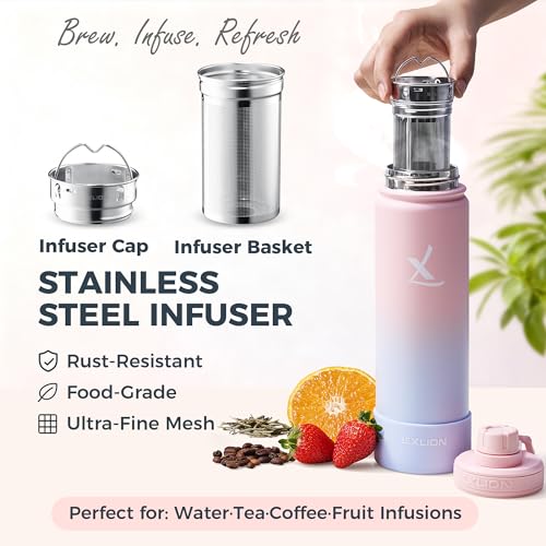 Tea Infuser Water Bottle 22 Oz (Pinky / 22 Ounces)