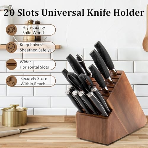 Universal Knife Block Without Knives (Brown-20 Slot)