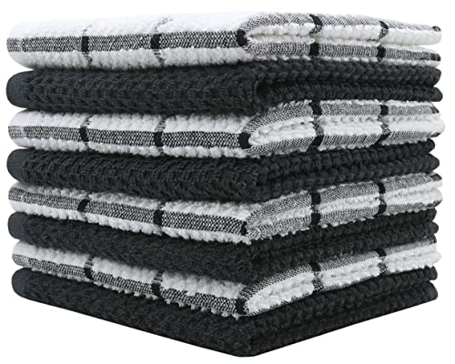 Cotton Dish Towels For Kitchen (Black Multi)