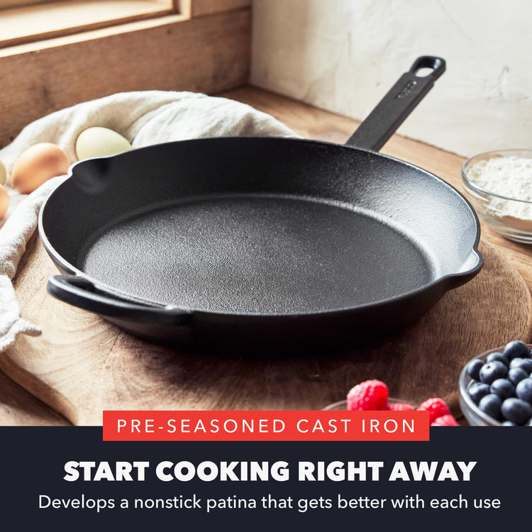 x Bobby Flay 12" Pre (12" Cast Iron Skillet / Black)