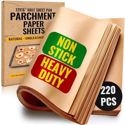 Precut Parchment Paper Sheets 12x16" (1. 12" x 16" - 220 Pack)