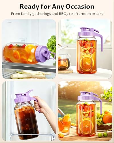 64oz Mason Jar Pitcher (Purple / 64 Ounces)