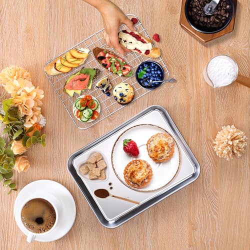 Toaster Oven Pan with Rack Set (9*7 Inch)