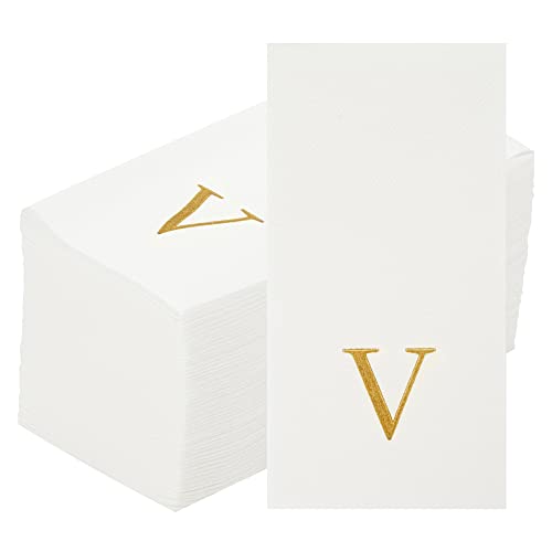 Gold Letter V Monogram Linen (Gold / 2000 Count / V)