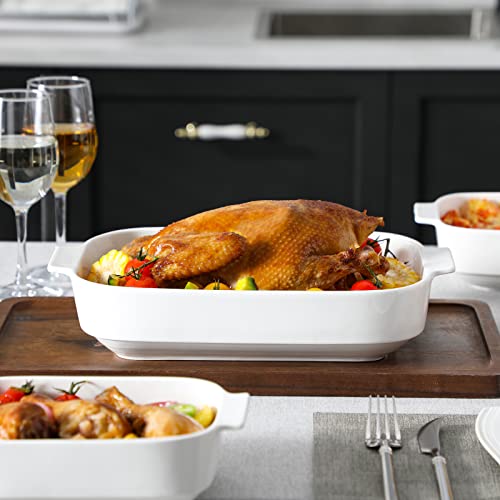 Ceramic Casserole Dishes Set of 3 (White)