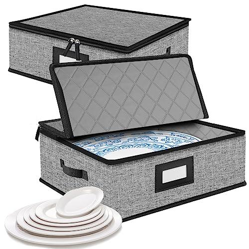 Quilted Platter Storage Case 2PACK (2 Pack Platter storage Case Quilted Hard Shell)