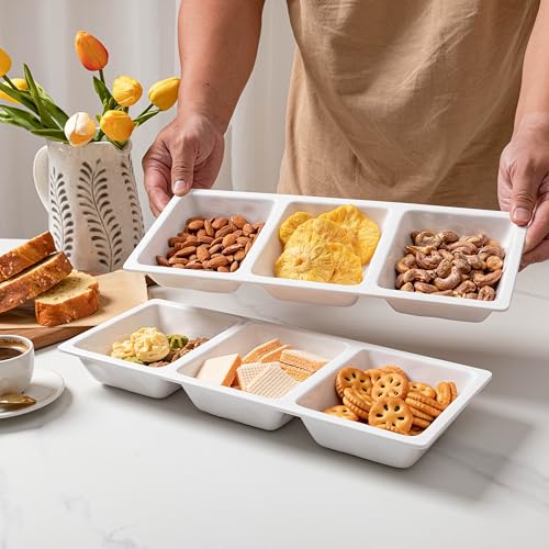 Divided Serving Tray (Bright White 3 Section Tray)
