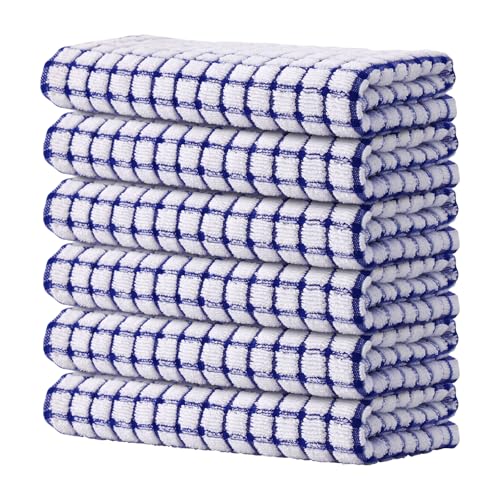 Cotton 6 Pack Terry Kitchen Towels (Blue / 16 X 25 - 6 Pack)