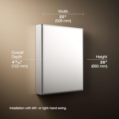 Frameless Bathroom Mirror Medicine Cabinet (Beveled Edge / 20 in. x 26 in.)