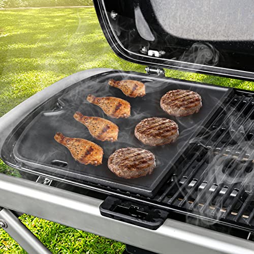 7034 Cast Iron Griddle Plate for Weber Traveler 9010001 Gas Grill (13.5" x 0.6" x 12.4")