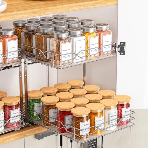Pull Out Spice Rack (9.25”W x 10.39”D x 9.76”H)