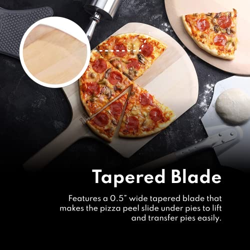 50226 Wooden Pizza Peel (12" x 14" Blade | 22" Overall)