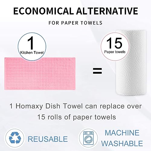 100% Cotton Terry Kitchen Towels (Pink / 13 X 28 - 6 Pack)