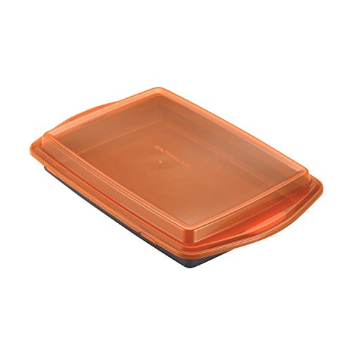 Nonstick Baking Pan with Lid (Gray with Orange Grips / 9" x 13" / With Lid)