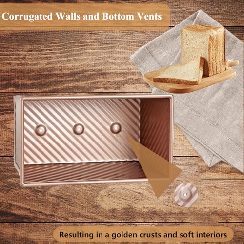 Pullman Loaf Pan with Lid 2 (Gold / 1lb+2.2lb (2-Pack))