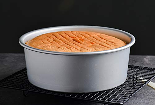 2 Pack 8 Inch Aluminum Round Cake Pan with Removable Bottom