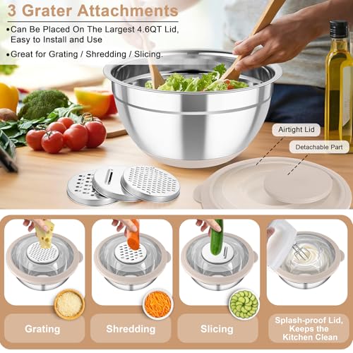 Mixing Bowls with Colander (Khaki)