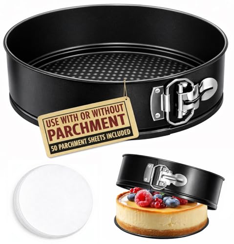 9 Inch Springform Pan 50Pcs Parchment Paper Cheesecake Nonstick Baking Mold (9" Cake Pan)