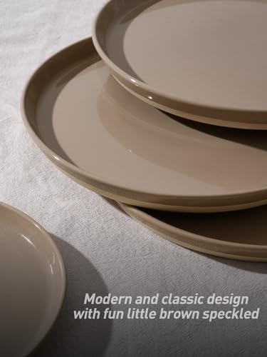 Saturn Stoneware Dinnerware Set with Pasta Bowl (Cinnamon Brown / 16)