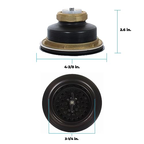 3.5" Sink Drain Assembly with Twist Lock Basket Strainer (Oil Rubbed Bronze)