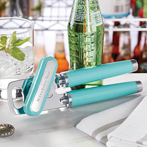 Classic Multifunction Can Opener and Bottle Opener Easy to Use (Aqua Sky / 8.34-Inch)