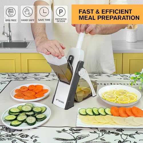 Safe Mandoline Slicer for Kitchen (Dark Gray)