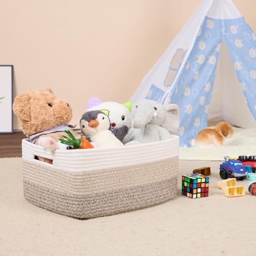 Large Storage Baskets for Organizing (3pcs-L17×W13×H7.5" / Gradient Brown)