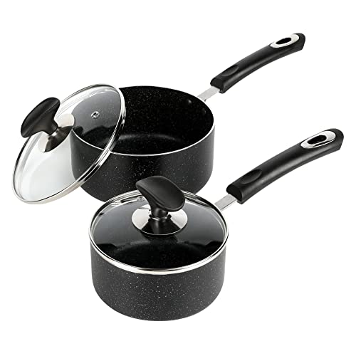 Nonstick Saucepan Set (Black / 1+2 sets)