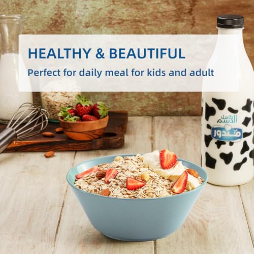 Unbreakable Large Cereal Bowls Set of 6 (Multicolor / 32 oz)