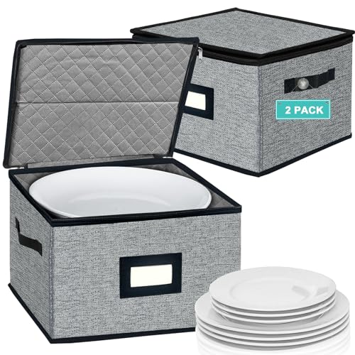 China Storage Containers (Dark Grey / 2 Pack Plate Storage Containers 12x12)