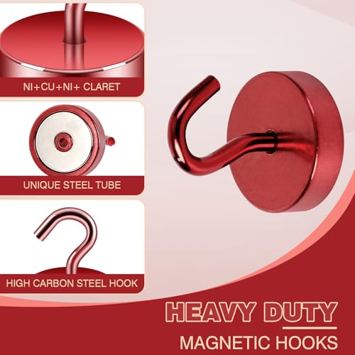 Magnetic Hooks Steel Tube Design for Cruise (Red / 80lb Magnetic Hooks)