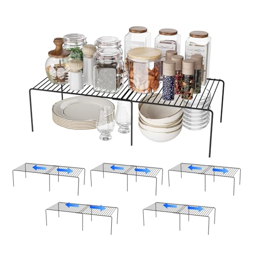 6Pack Expandable Storage Shelf (6Pack-Black-13.5-23 x 10 inch)