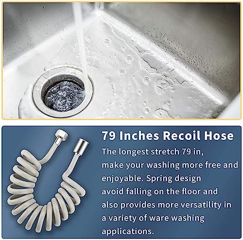 Kitchen Sink Sprayer Hose Attachment for Faucet (F- Grey- ON/OFF Pause Sprayer)