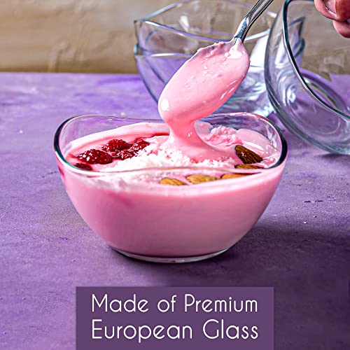 CRYSTALIA Small Glass Bowls for Kitchen Prep (Medium 7 1/4 oz)