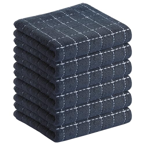 100% Cotton Terry Kitchen Towels (Dark Grey / 13 X 28 - 6 Pack)