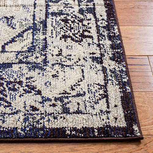 Monaco Collection Area Rug (3' x 5' (Rectangular) / Ivory/Navy)