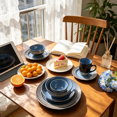 HomeVss 48 Piece Dinnerware Set (Blue / Service for 8 - 48pc Set)