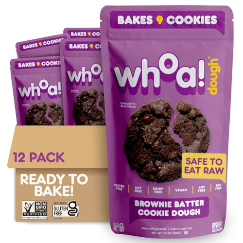 Whoa Dough Ready to Bake Cookie Dough Brownie Batter (6.9 Ounce (Pack of 12))
