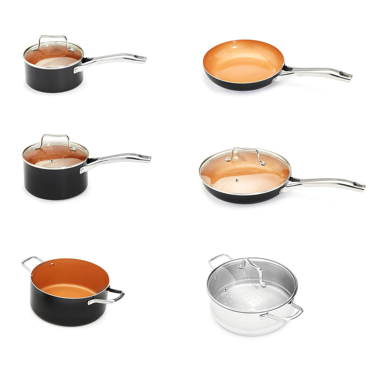 Ceramic Nonstick Cookware Set (10-Piece Set / Copper)