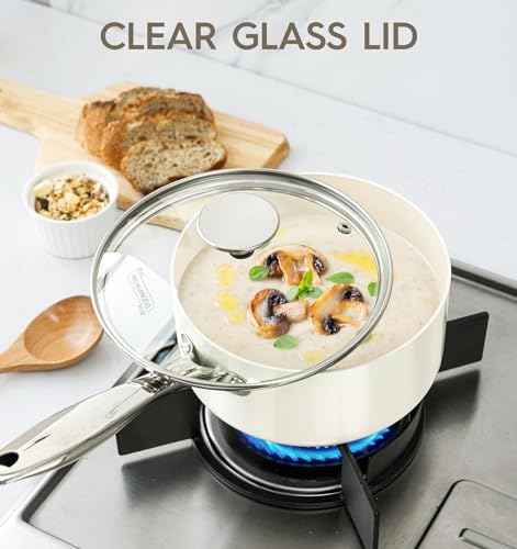 3 Quart Saucepan with Lid (White / 3 Quarts)
