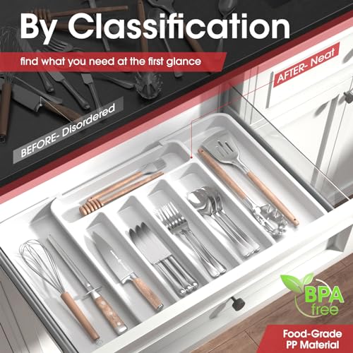 Silverware Drawer Organizer (Medium / White)
