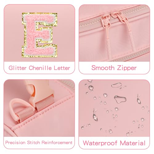 Lunch Box Kids Large Initial Insulated Lunch Bag for Girls (Pink / E)
