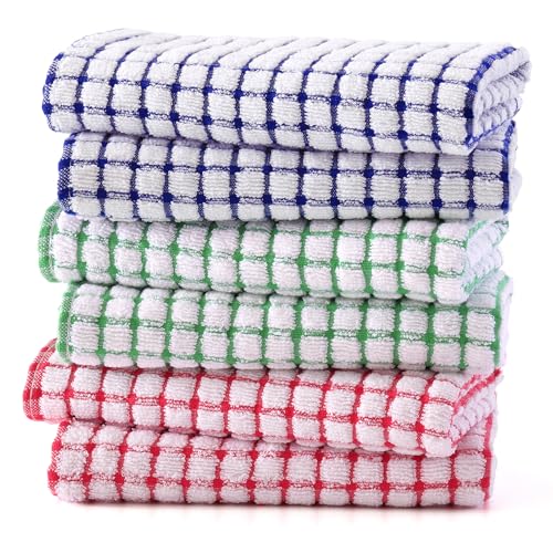 Cotton 6 Pack Terry Kitchen Towels (Multiple Colour / 16 X 25 - 6 Pack)