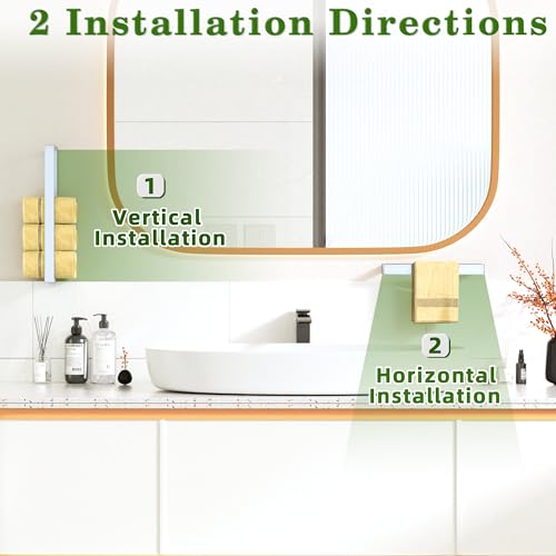 Hand Towel Holder Towel Bar for Bathroom Wall Mounted 8 Inch (White / 8-Inch)