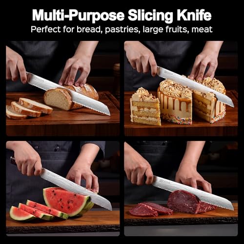 Bread Knife 10 inch Serrated Knives (10")