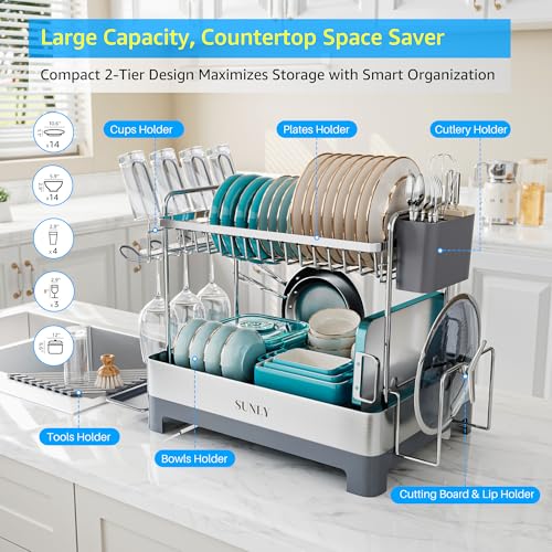 Large Dish Drying Rack (Gray)